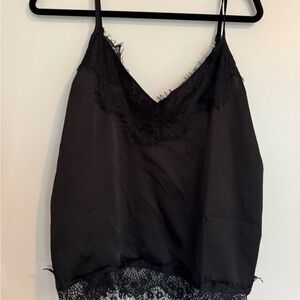 Missguided Black Lace Trim Cami Top